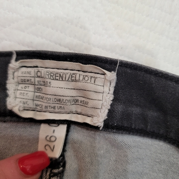 Current/Elliot the ankle skinny jeans- Gray fishnet. - Picture 5 of 15